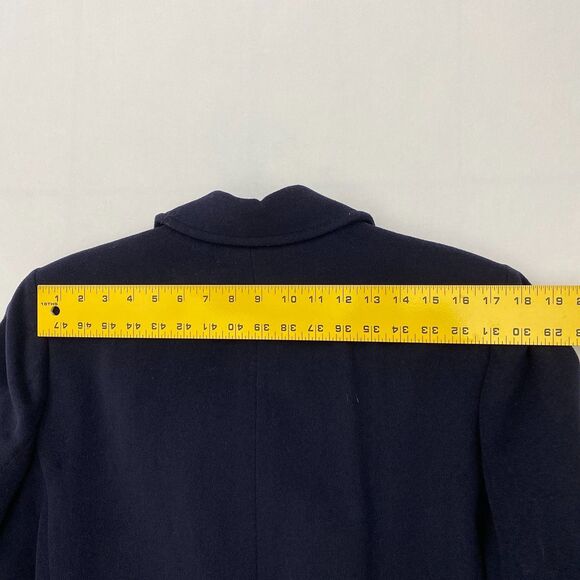 VTG LL Bean Peacoat Navy Blue Wool Cashmere Blend Nautical Preppy Womens 14 - Picture 12 of 15